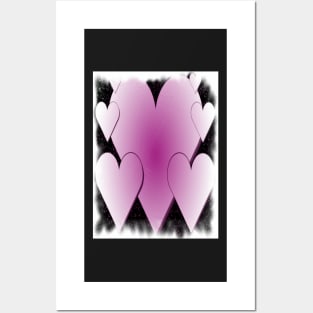 Pink Hearts-Available As Art Prints-Mugs,Cases,Duvets,T Shirts,Stickers,etc Posters and Art